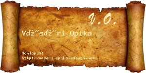 Vásári Opika névjegykártya